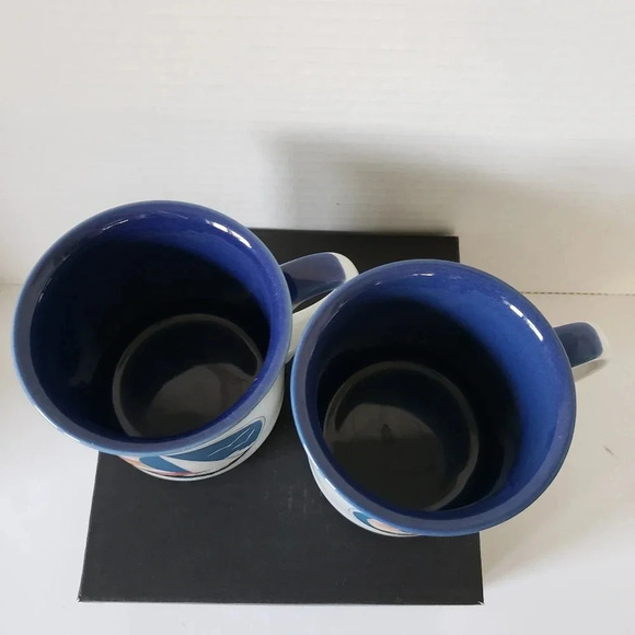 Vintage set of 2 Nautical Blue/White Otigiri Coffee Mugs. - Picture 5 of 7